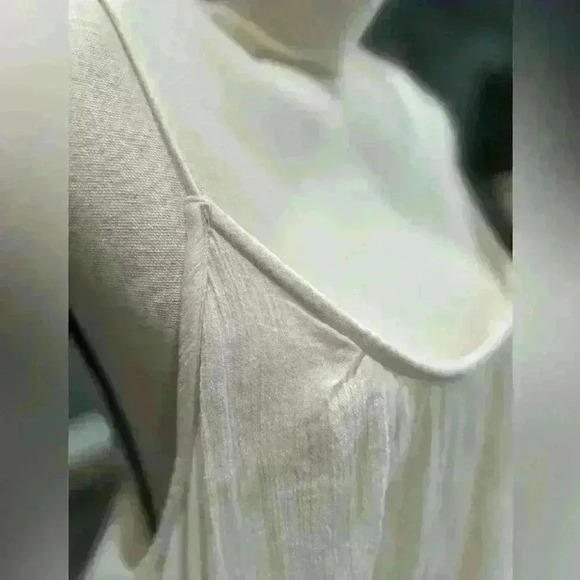 Free People Lace Dress Small Layering Embroidered Boho Cream Oversized - Picture 3 of 5